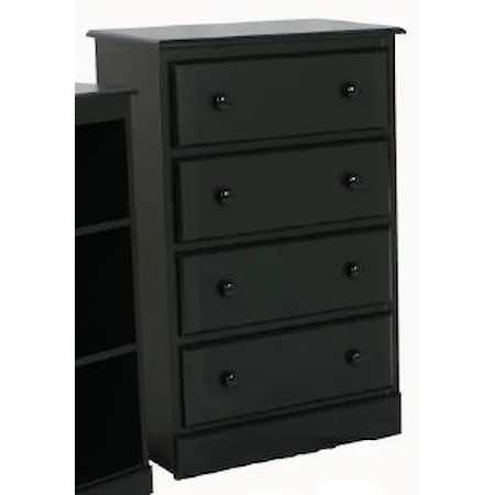 Casual Chest of Four Drawers with Carved Wooden Knobs